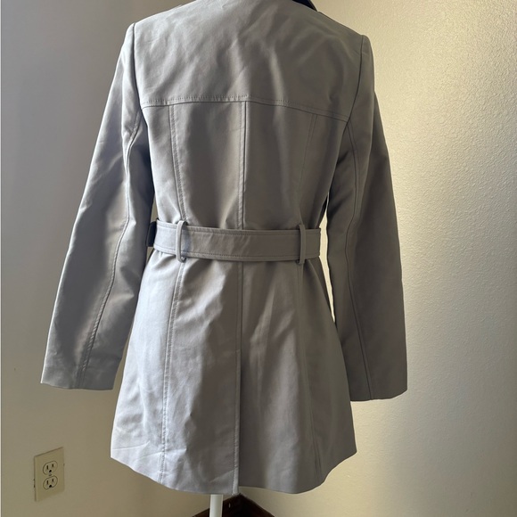 THE LIMITED-Gray Double-Breasted Trench Coat - Picture 4 of 4
